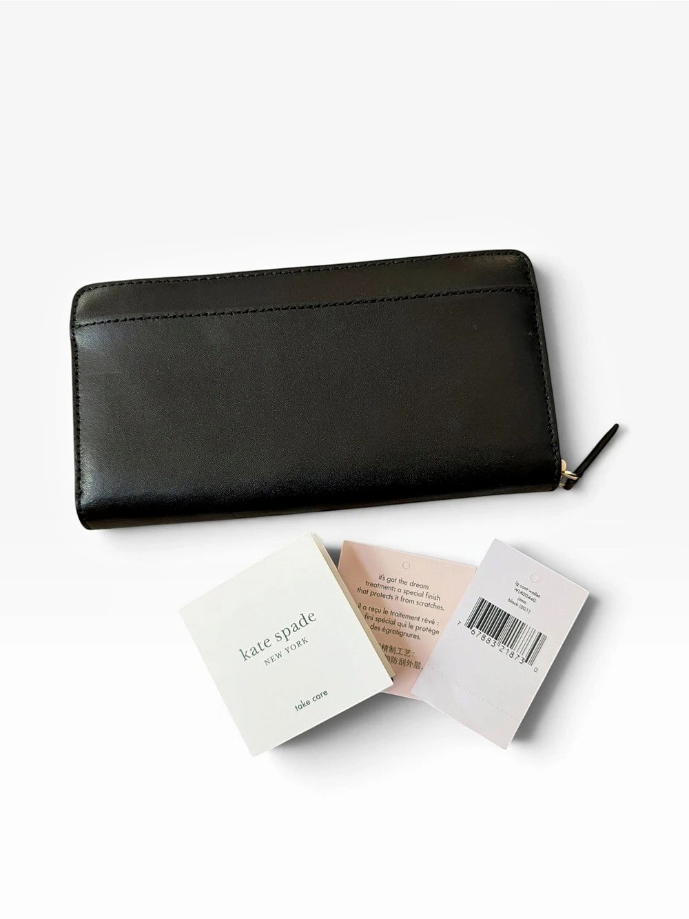 kate spade NWT Jana Large Continental Wallet In Smooth Black Leather Zip Entry - Picture 2 of 7